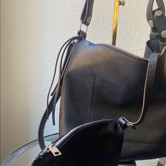 ALLSAINTS All Saints Kita Pebbled Leather Crossbody Shoulder Bag Black - Picture 10 of 12